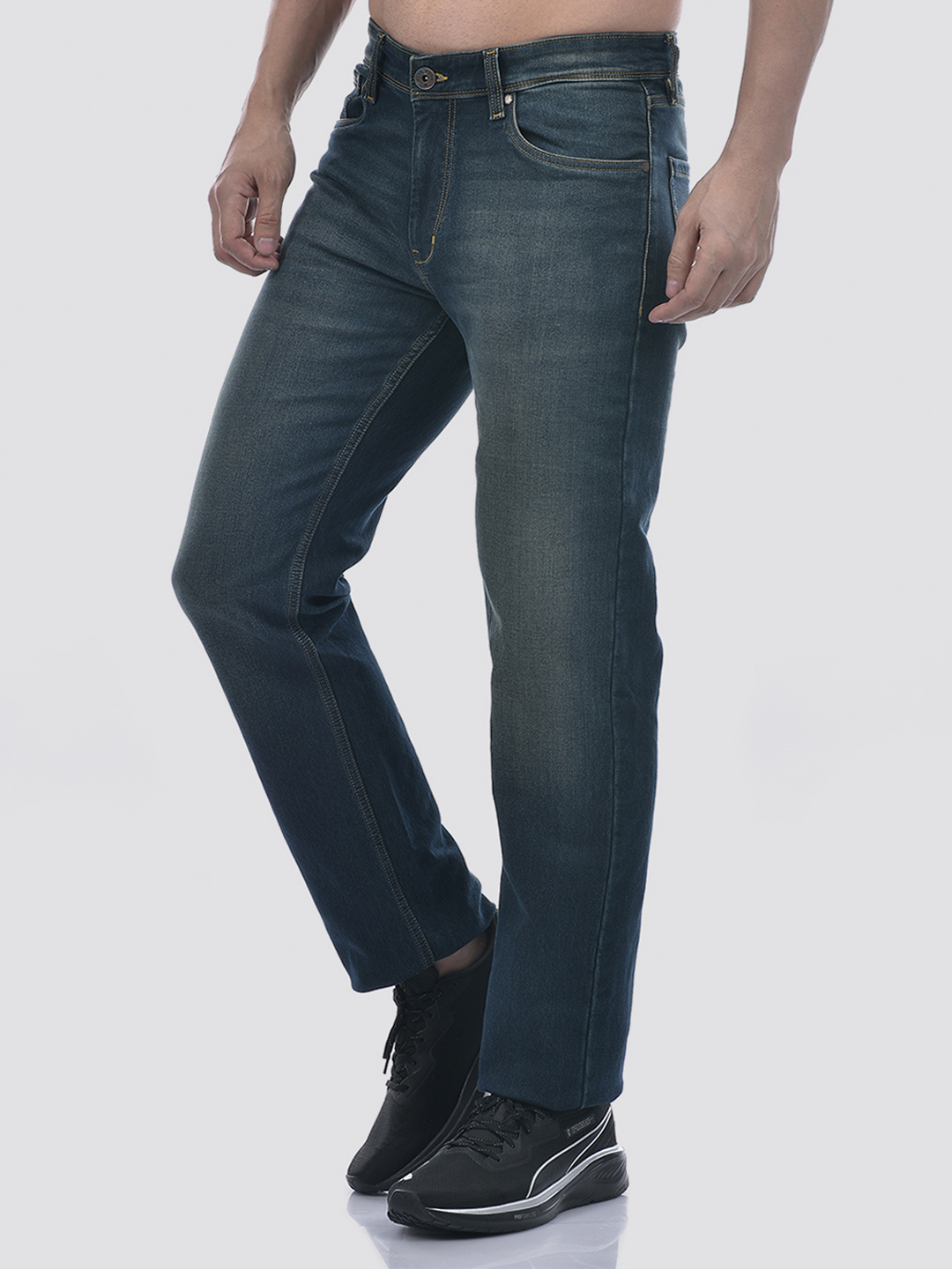 Numero Uno Men Solid Blue Jeans